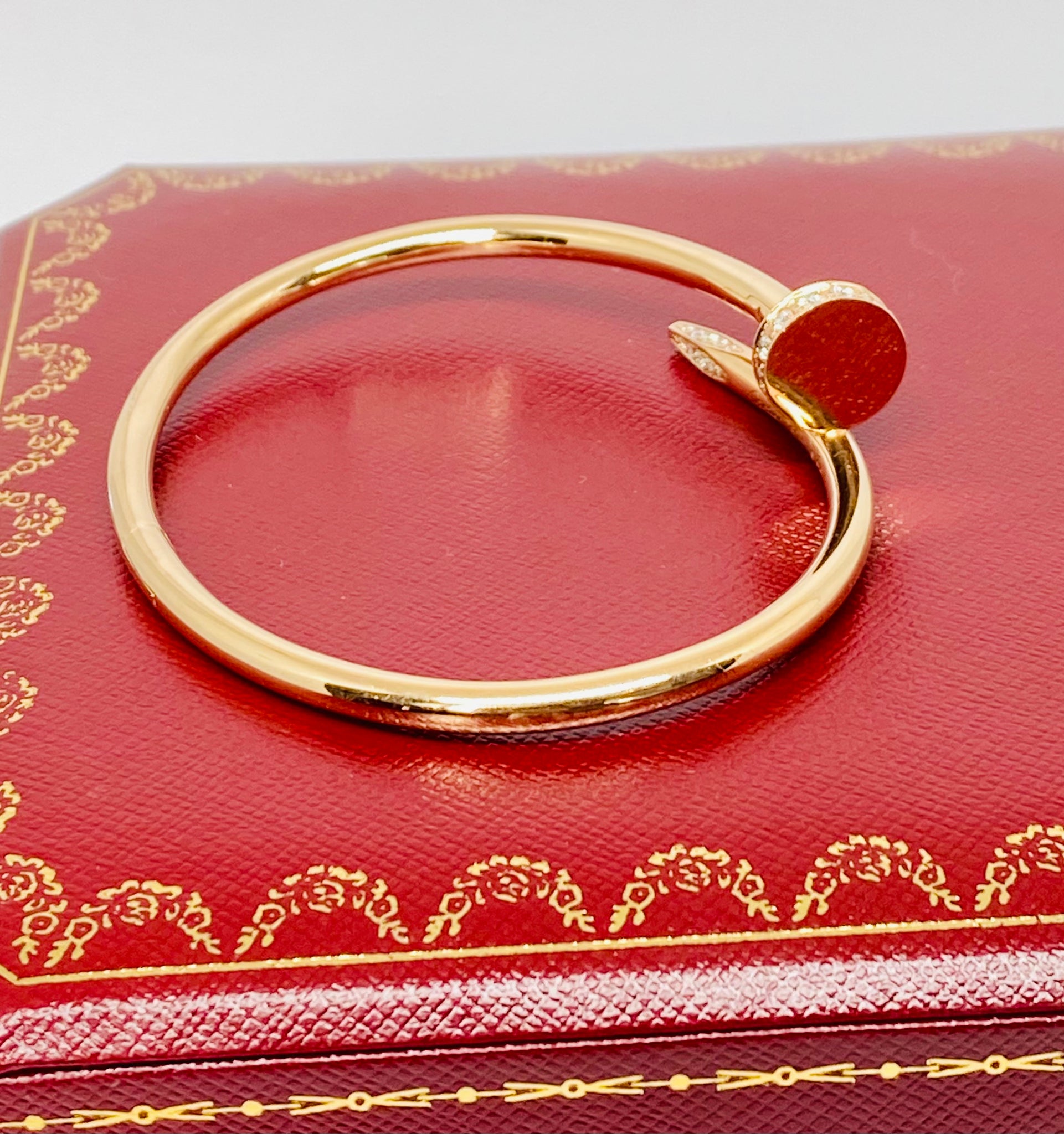 Cartier 18K Yellow Gold White Leather Love Bracelet | eBay